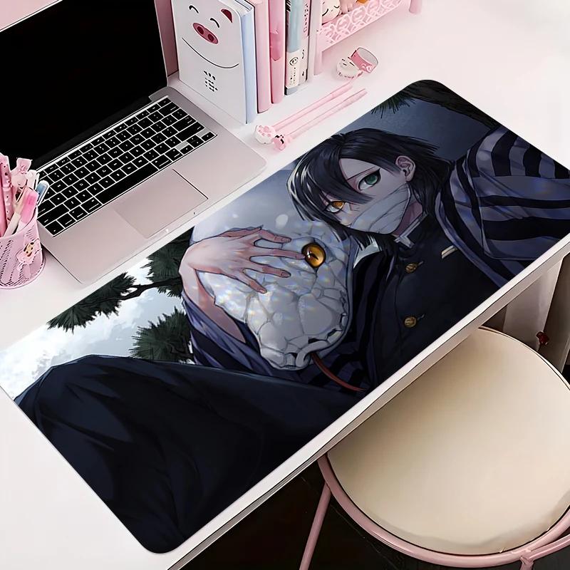 Mauspad Büro-PC-Zubehör Tastaturmatte Anime-Muster Rutschfeste Gummi-Mausmatte Ddemon Slayer Obanai Iguro Gamer Schreibtischmatte