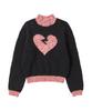 BEYOND CLOSET [Womens Edition] Nomantic Handmade Patch Half-Neck Wool Knit Black