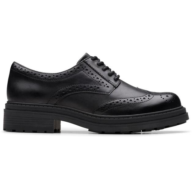 Women's Clarks Orinoco3 Derby Ankle Boots Black Leder