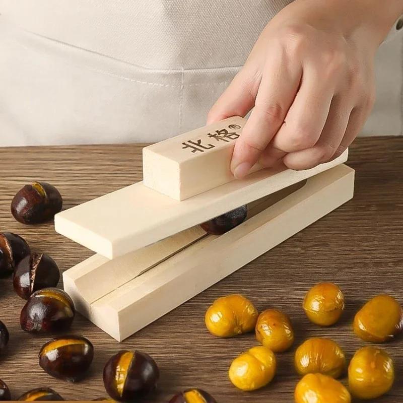 Home Cross Open Chestnut Tool Cone Chestnut Openers Chestnut Artefacts Solid Wood Peeling Raw Chestnut Lotus Seed Machine