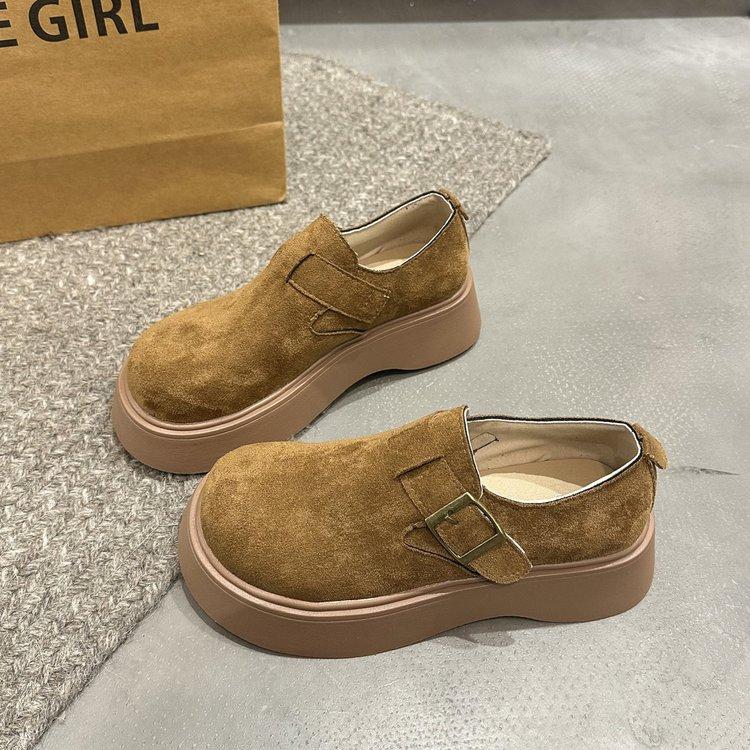 

[Youshilai] Thick-soled heightening Birkenstocks women s 2025 spring new lazy one-pedal retro single shoes 40
