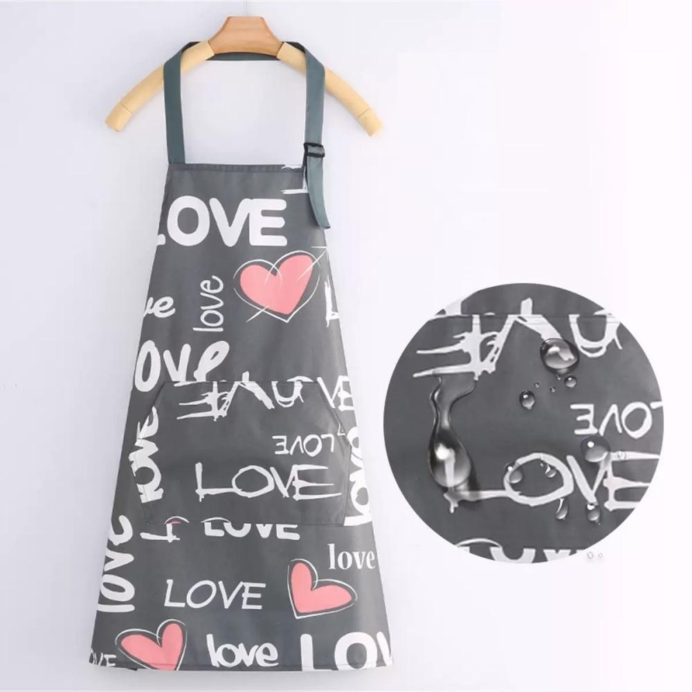 Adjustable Kitchen Cooking Apron, Waterproof Cooking Apron with Pockets, Suitable for Kitchen Baking, Gardening, Barbecues (flow