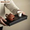 400ml Antique Ebony Porcelain Stone Small Tea Tray Rectangular Water Storage Dry Brew Table Tea Tray Tea Board Tea Ceremony