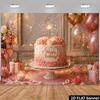 2D Luxury Pink Gold Backdrop, Balloons & Gift Boxes Photo Booth Banner