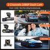Dash Cam 3 Channel Car Black Box WiFi DVR HD 1080P Video Front Built-in and Rear Camera W/IR Night Vision Car Accessories