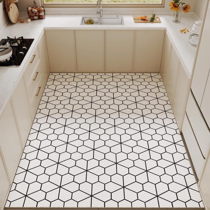 Carpet for Kitchen Waterproof Floor Mat Pvc Leather Long Non-slip Foot Mats Minimalist Home Decoration Balcony Rug Alfombra