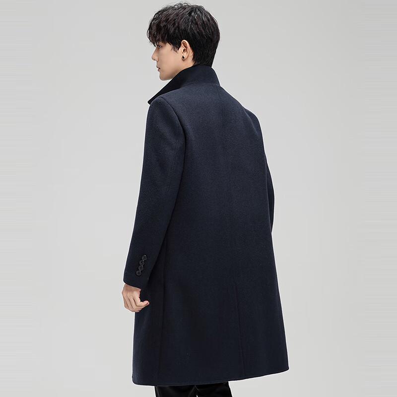 FAPAI Men's 100% Merino Wool Double-faced Coat with Detachable Down Liner