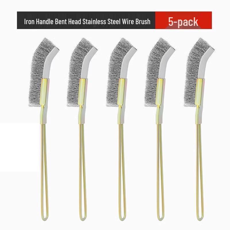 Long-Handled Stainless Steel & Copper Wire Brush for Rust and Groove Cleaning