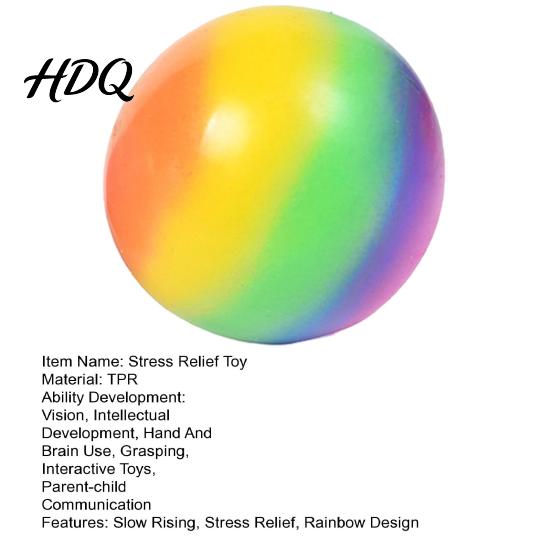 Flour Filled Stress Toy Rainbow Ball Squeeze Slow Rising Relief Elastic Colorful Home Office Desk Decompression Tool