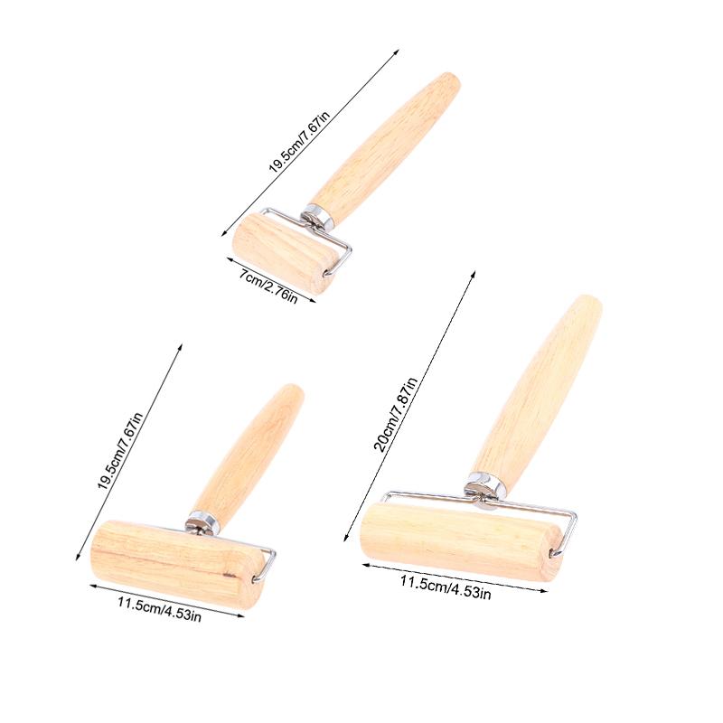 Wooden Dough Roller Nonstick Rolling Pin With Handle For Baking Pastry Pizza Home Cooking Kitchen Supplies Easy Clean