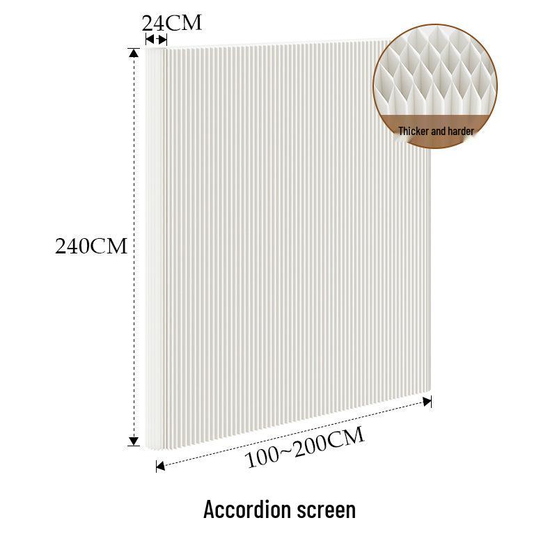 18-Panel Curved Folding Screen Divider – Japanese Style Retractable Wall for Live Broadcasts