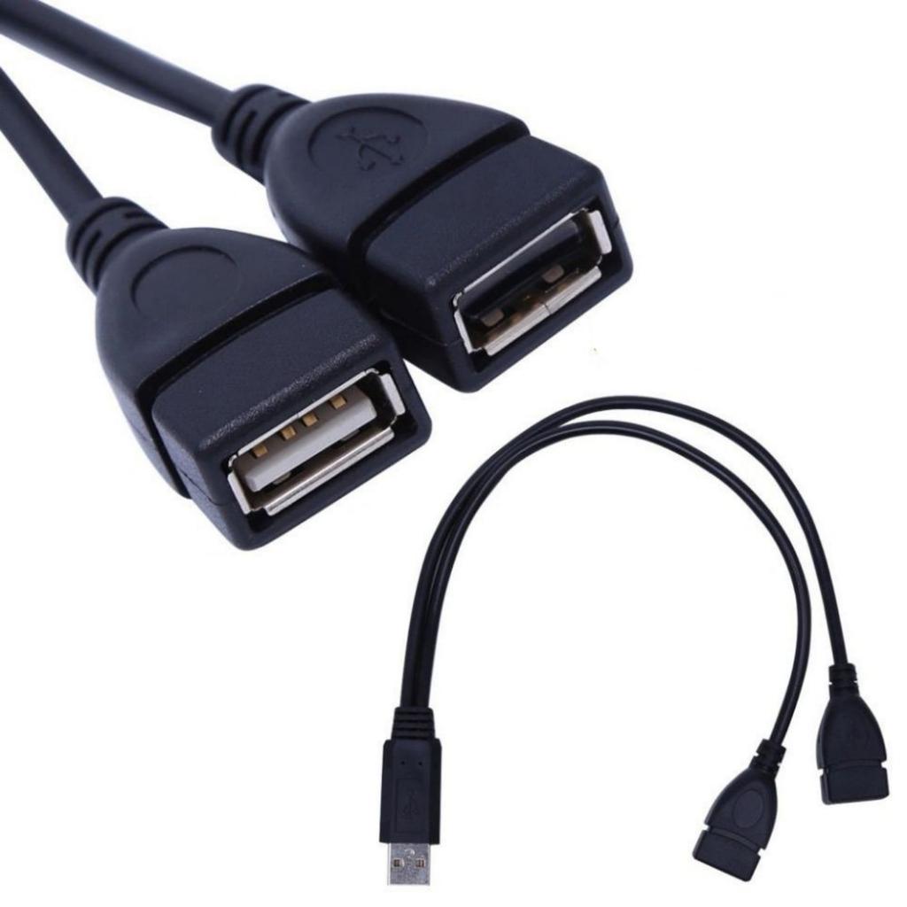 USB Male to Double USB Female Adapter Cord Wire Y Splitter Cable for Multi Device 2 in 1 Charging and Data Transfer Line