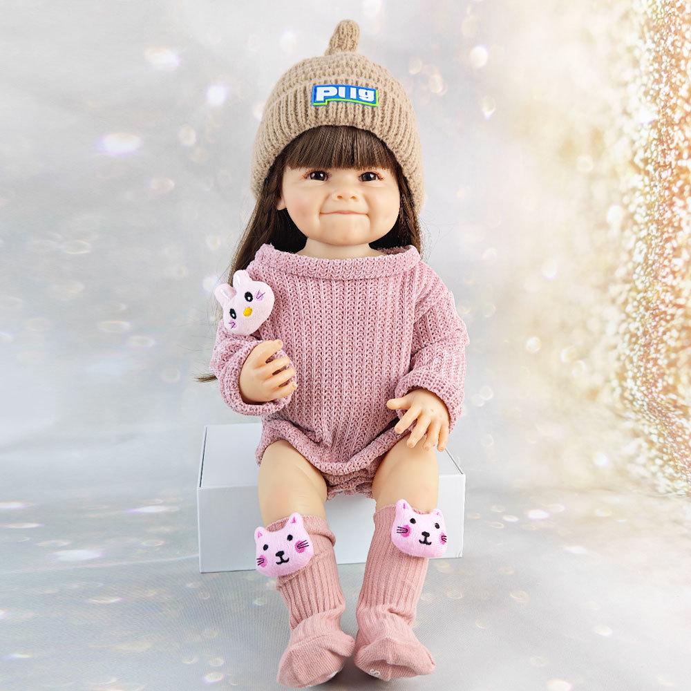 

Реборн Силиконовая Кукла-Малыш Игрушка с Нарядом для Переодевания - Очаровательный Подарок на Дни Рождения Full Set (Doll + Clothes)