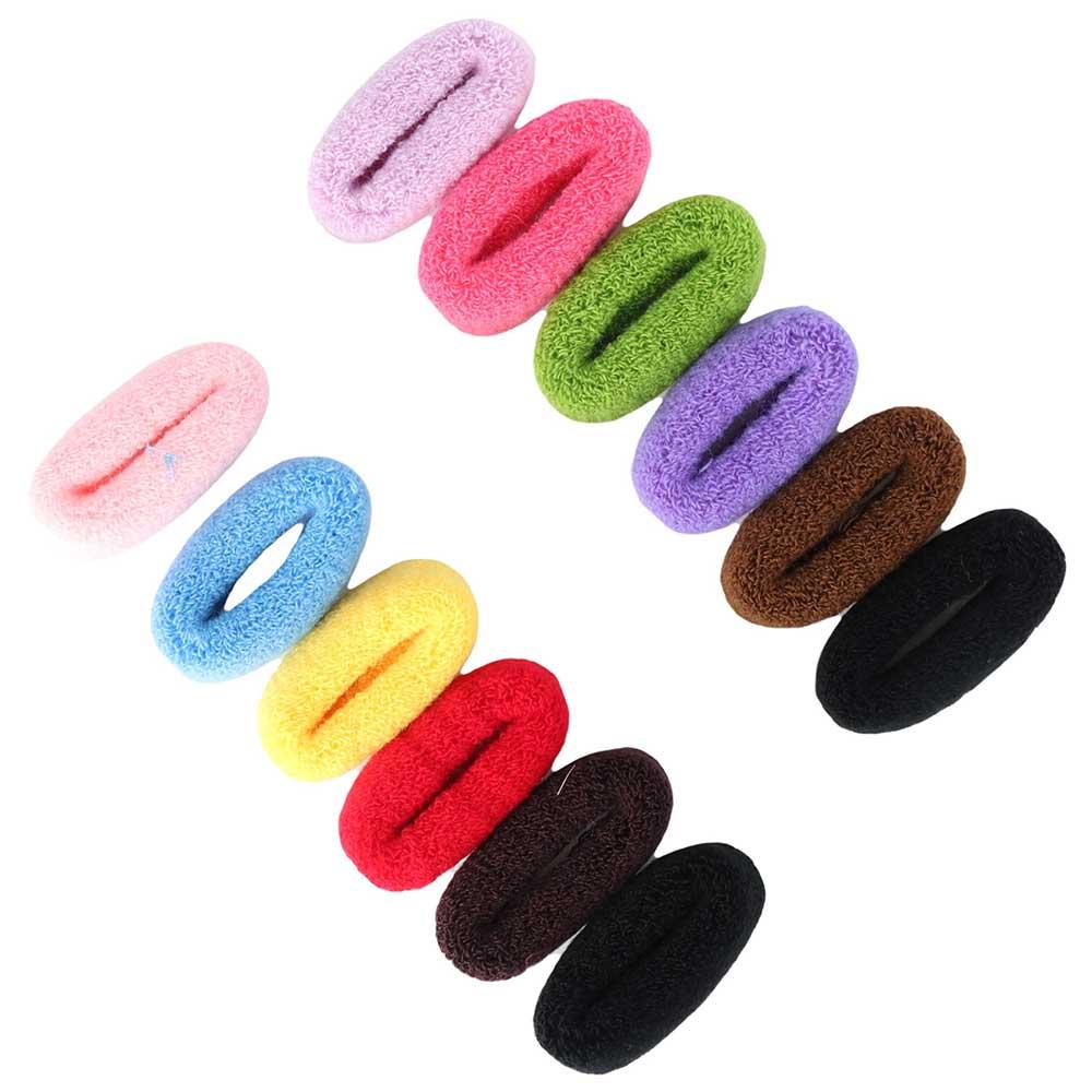 Cotton Fashion Candy Color Hairband Wide 12Pcs/Set Ring Rope Hair Ring Ponytail Holder Rubber Band