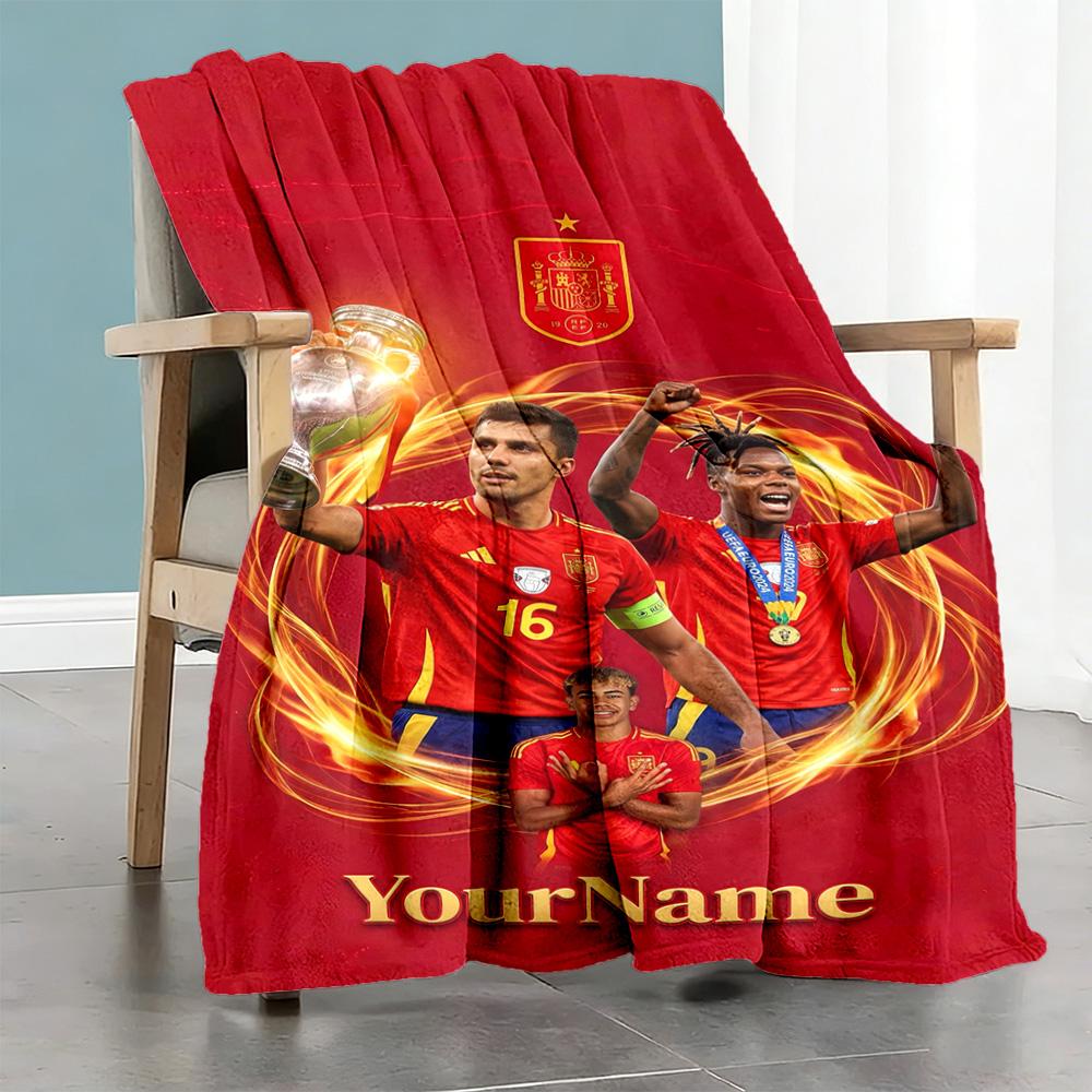 Lamine Yamal 41 Personalisierte Textdecke Mehrzweck-Personalisierte Decke Bequem Geeignet für Sofa Couch Bett Stuhl Ganzjahresnutzung