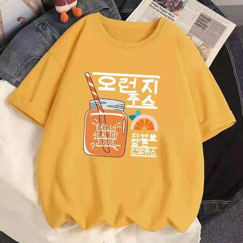 Cotton Simple White Short Sleeve T-Shirt 2025 Summer Loose Round Neck