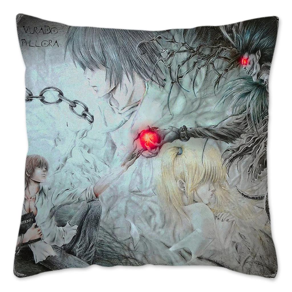 Anime DEATH NOTE Kissenbezug Heimdekoration Polyester Kissenbezug für Sofa Dekokissenbezug Resuable Funda Cojines 45x45