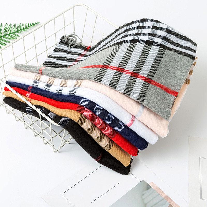 Damen Imitat Kaschmir Warmer Schal Winter Herren Schal Kariertes Design Unisex Strickwaren Schal