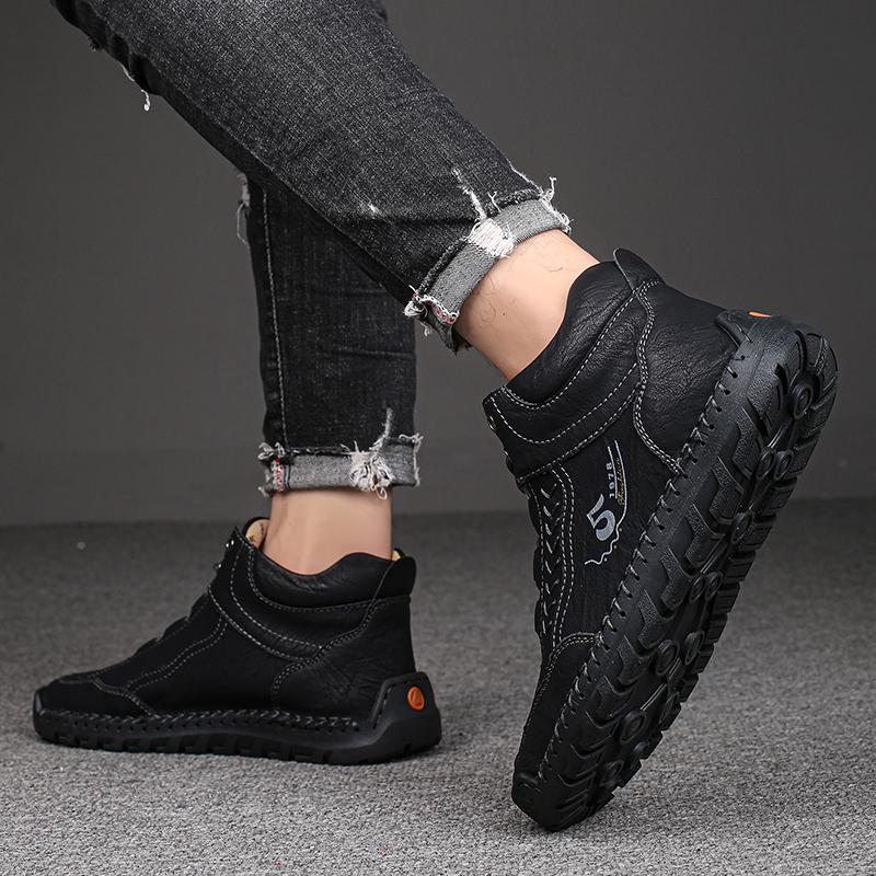 Shoes New Men Casual Shoes Handmade Leather Loafers Comfortable Men's Shoes Quality Split Leather Flat Moccasins Men Sneakers