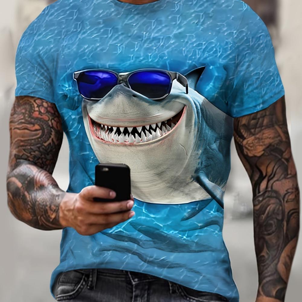 

Men s Plus Size 3D Eagle Animal Pattern Printed T-shirt, Fashionable Short Sleeved Summer Top, Men s Clothing 6XL