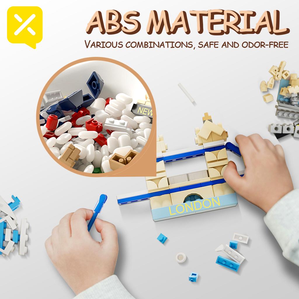 World-famous Refrigerator Magnet Building Blocks Stickers Toys Famous City History Children's Assembled Brick Halloween Easter