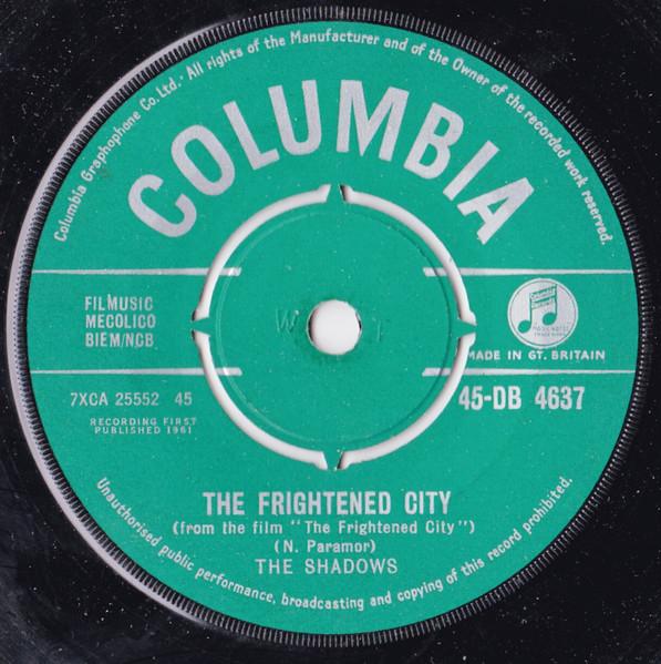 

7inch Record SHADOWS - The Frightened City 45DB4637 Columbia 1961 UK Rock Used
