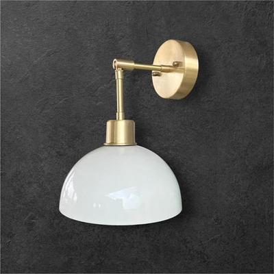 Weiße und Messing Wandleuchte Einflammige Waschtischlampe Moderne Badezimmerleuchte Schlafzimmer, Wohnzimmer, Spiegelbeleuchtung