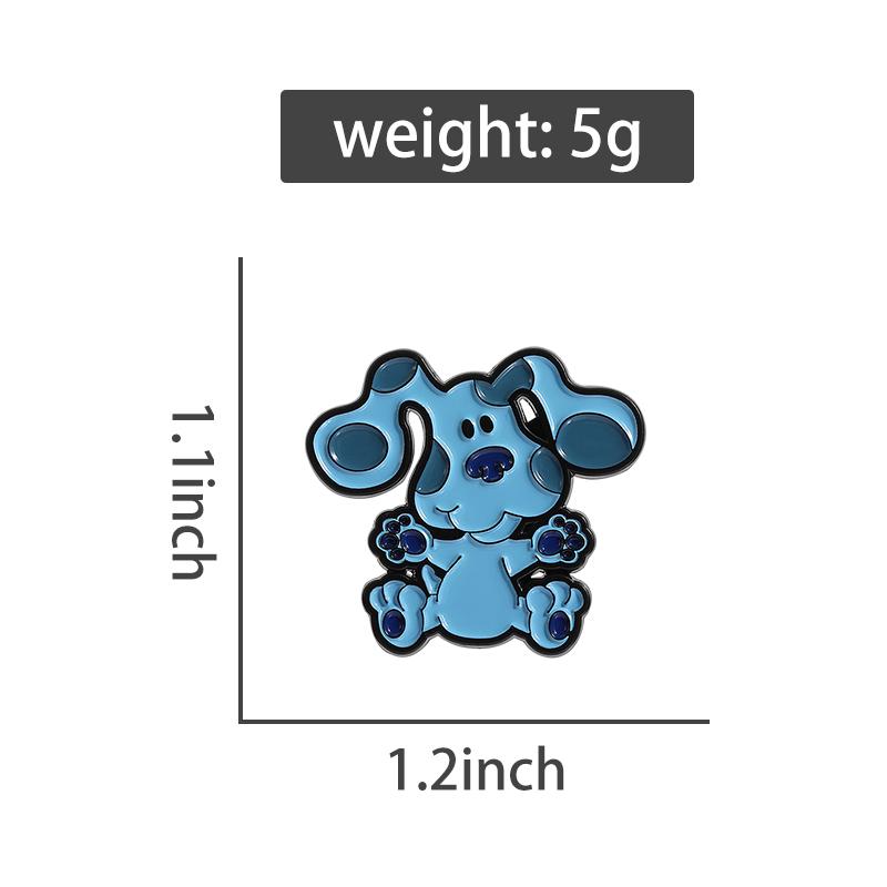 Cute Dog Enamel Pins Custom Blue Feet Cartoon Animation Brooches Lapel Badges Clothes Animal Jewelry Gift for Kids Friends