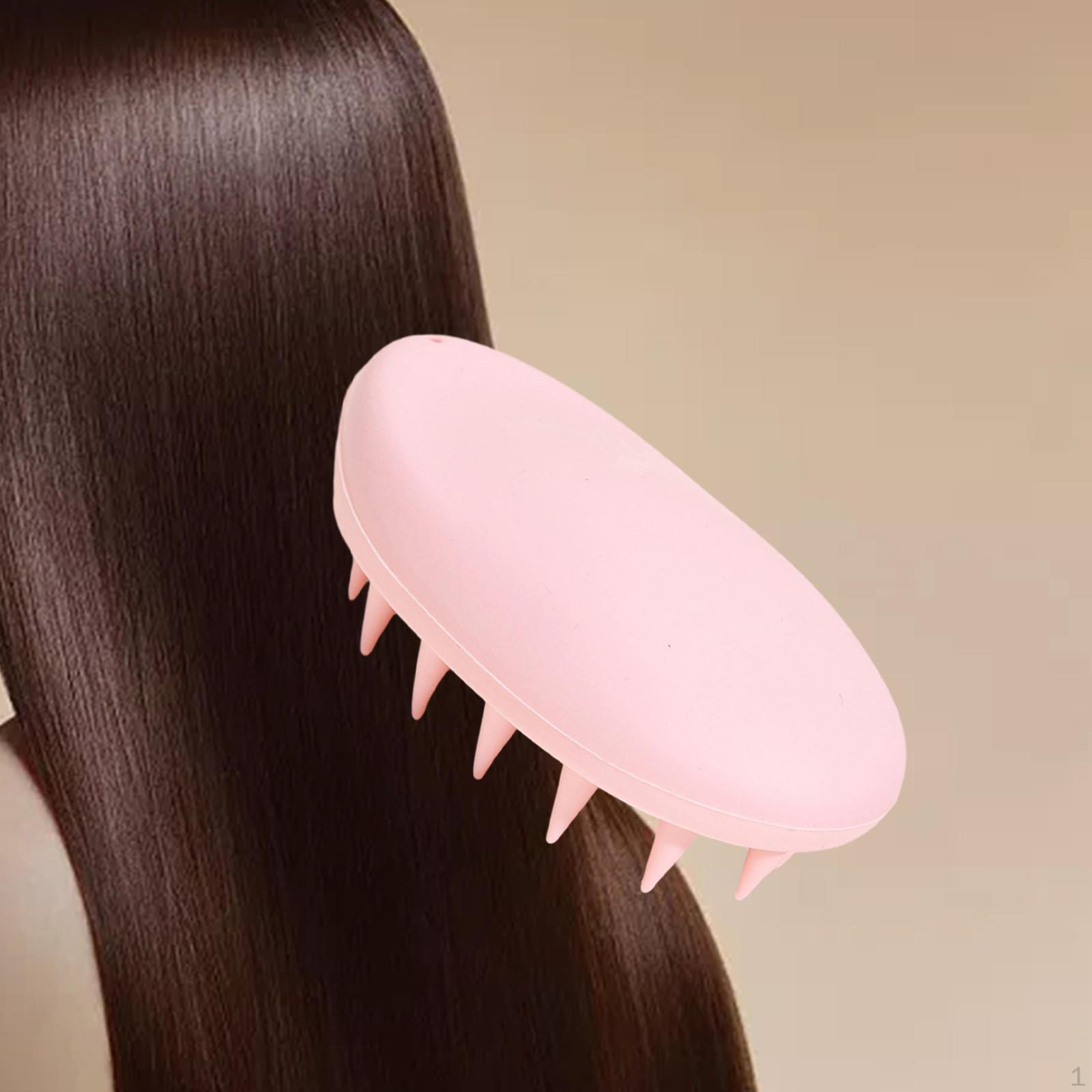 

Массажер для волос и кожи головы, щетка для мытья шампунем, силиконовые щетки для женщин в общежитии розовый