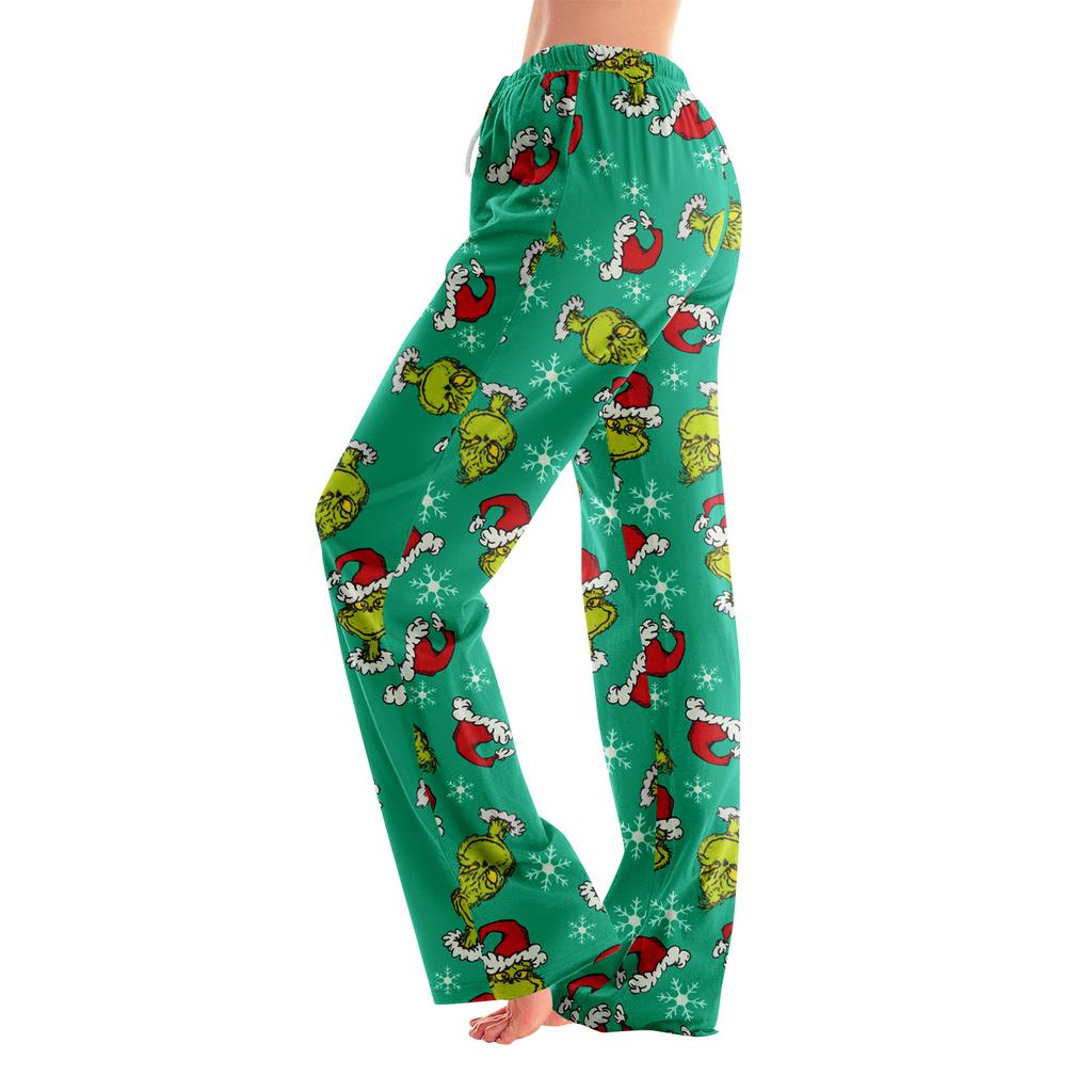 Pijama Altı Uyku Giyim Günlük İpli Elastik Bel Pantolon Rahat Düz Yoga Bol Pantolon