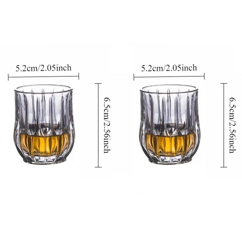 2pcs Set Wine Glasses Luxury Vertical Stripes Clear Coffee Glass Water Cups Milk Beer Juice Cup Drinking Cup for Kitchen Party 2pcs