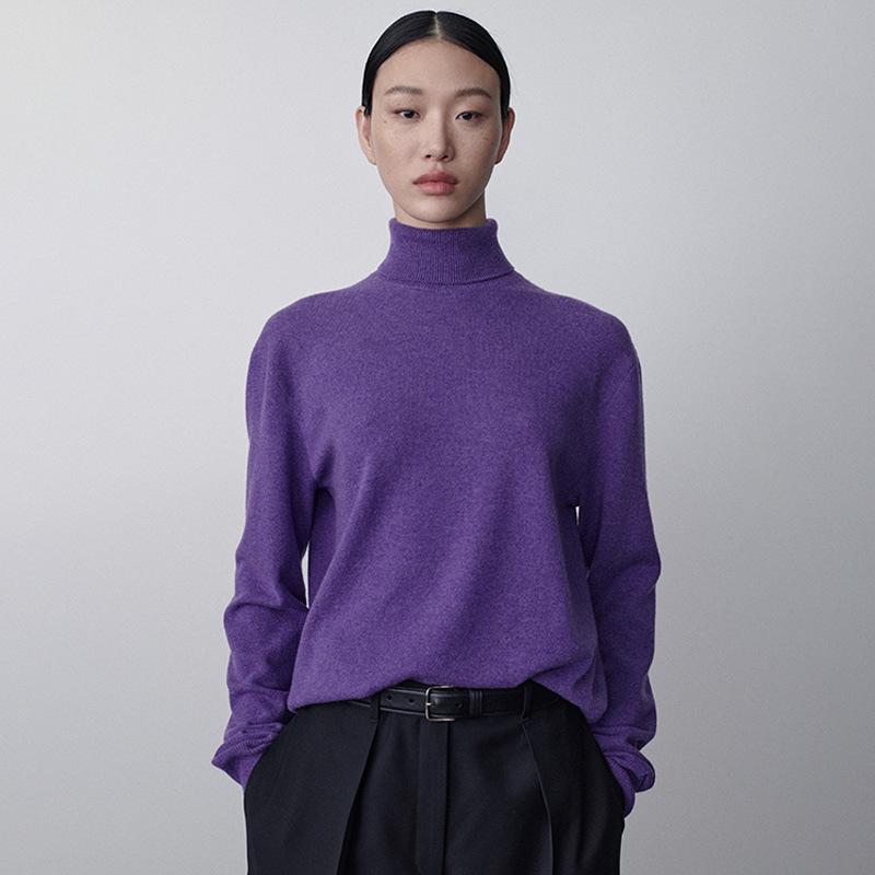 

Ретро-водолазка, весна и осень, новый мягкий женский свитер с низкой насыщенностью и цветом кожи