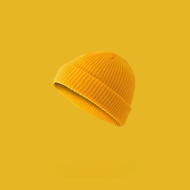 Wool Hat Female Autumn and Winter Yuppie Hooligan Solid Color Melon Rind Male Cold Hat Ins Trendy Knitted Hat