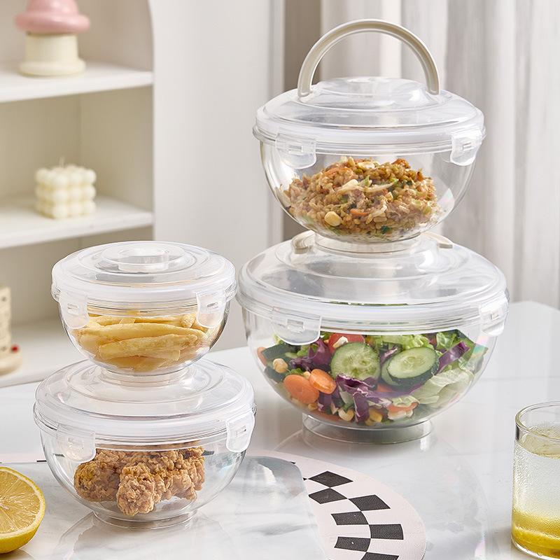 Boîte de conservation alimentaire scellée haut de gamme 4 pièces avec design facile à nettoyer et poignée, adaptée à la préparation des repas et aux boîtes Bento blanc