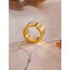 Eetit Distinctive Stainless Steel Wide Polished Charm Ring 2025 Steel Movable 18K Golden PVD Plated Finger Jewelry