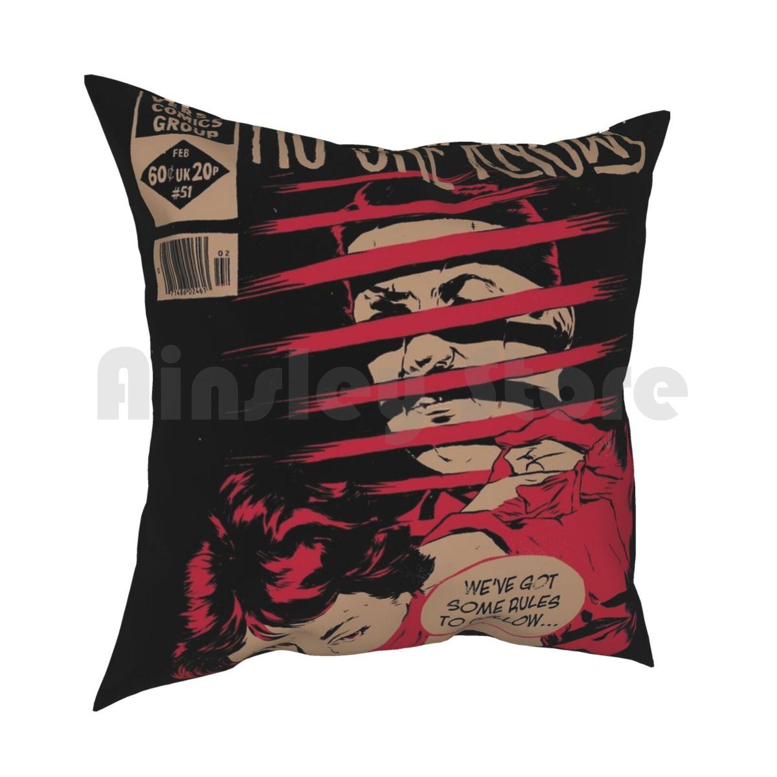 No One Knows Pillow Case Printed Home Soft DIY Pillow Cover Vintage Film Detective Scene Qotsa No One Knows Music Song Band 30cmx30cm