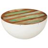 VidaXL Bowl-Shaped Coffee Table, Side Table, Sofa End Table, Living Room Furniture, White Wood 352020