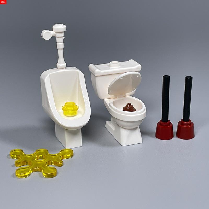 Ladrillos MOC Zombie Inodoro Lavabo Baño WC Muebles Figura de 4 cm Bloques de Construcción Juguetes para Niños Montar Ciudad Piezas DIY