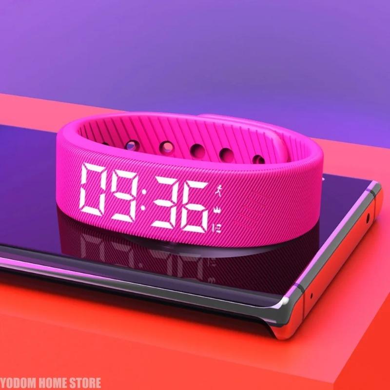 LED Digital Smart Armband Fitness Tracker, Wasserdichter Sport Schrittzähler, Vibrationswecker Armband für Kinder Männer Frauen