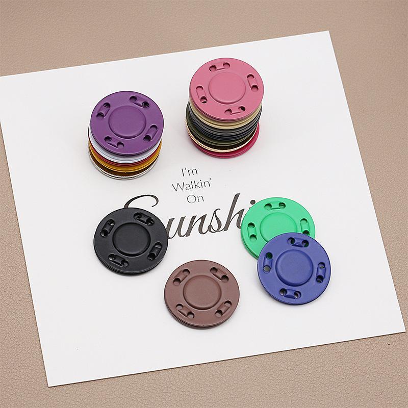 1 Pair Colored Metal Magnet Buckle Round Concealed Button Coat Jacket Magnetic Buckle Ultra-thin Invisible Snap Buckle