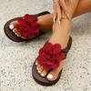 Fashion 2025 Hot Sale Ladies Shoes Pinch Toe Women's Slippers Fashion Outdoor Beach Summer Floral Plus Size Comfortable Flat Slippers