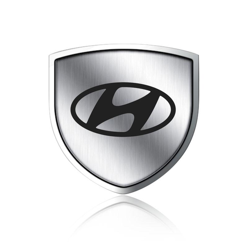 1 stk 3D Metall Auto Dørskjold Emblem Bil Karosseri Merke Klistremerke Styling For Hyundai Fe Sonata Solaris Azera Creta I30 IX25 IX35