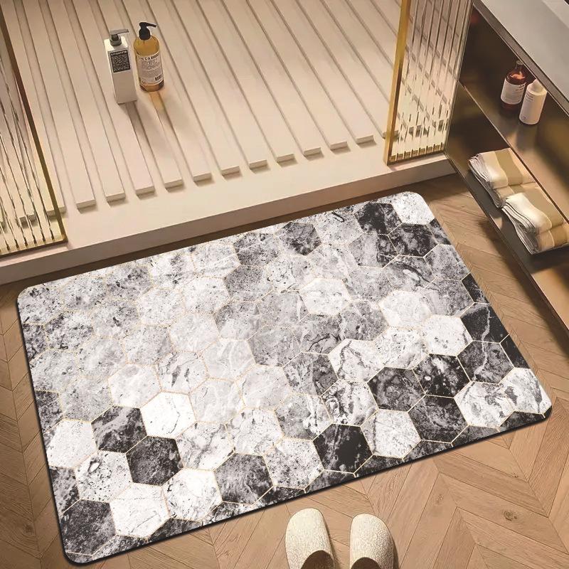 Diatom Mud Floor Mat Bathroom Water-absorbing Quick-drying Floor Mat Entrance Wear-resistant and Easy-to-take-care Door Mat
