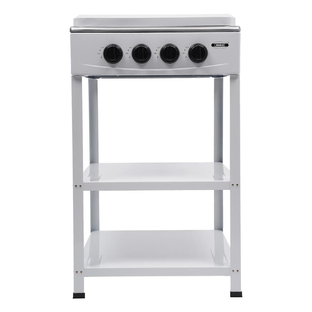 Commercial Restaurant Kitchen Stand 4 Burners Cooking Gas Stove Set With Cover Heat Dissipation Holes For Camping, Fishing, RV