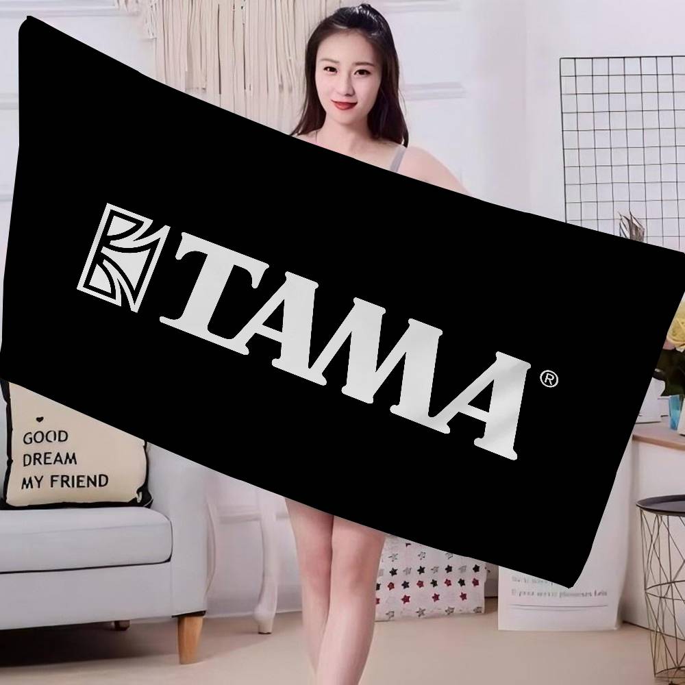 Stylish T-TAMA Drum Beach Towel Colorful Bath Towels for Girl Microfiber Quick Dry Custom Sand Free Beach Yoga Spa Gym Pool