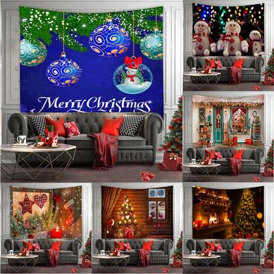 Home Decor Tapiz Navideño Bedroom Room Living Room Wall Decoration Backdrop Fabric Christmas Print Decoration Tapestry