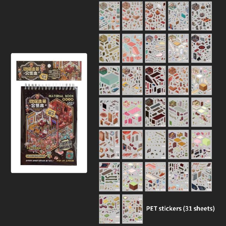 Horror Theme 3D Sticker Set Adhesive PET Film For Scrapbook Journaling Creative Office Accessories