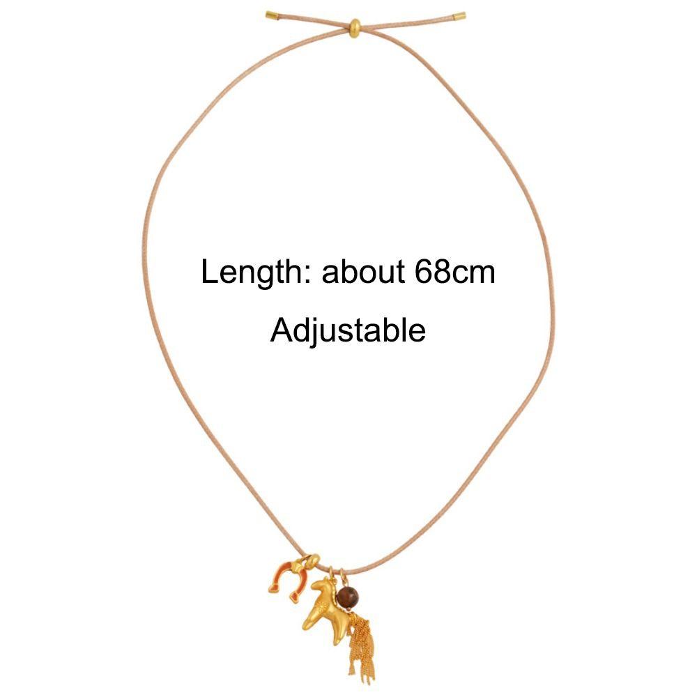 Women Fashion Long Rope Neckalce Cartoon Horse Pendent Necklaces Vintage Sweater Chain  Jewelry