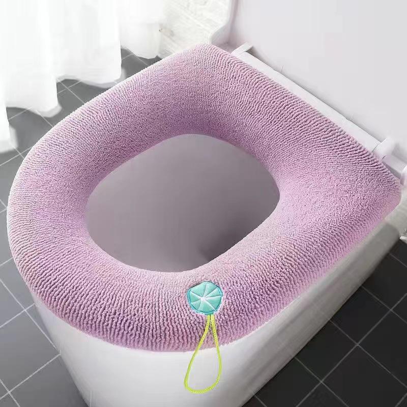 Thickened Winter Toilet Seat Cover with Handle - Universal Fit