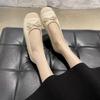 Girly Bow Mary Jane Shoes Women's Autumn Fashion Ballet Shoes Wear Light-mouth Single Shoes